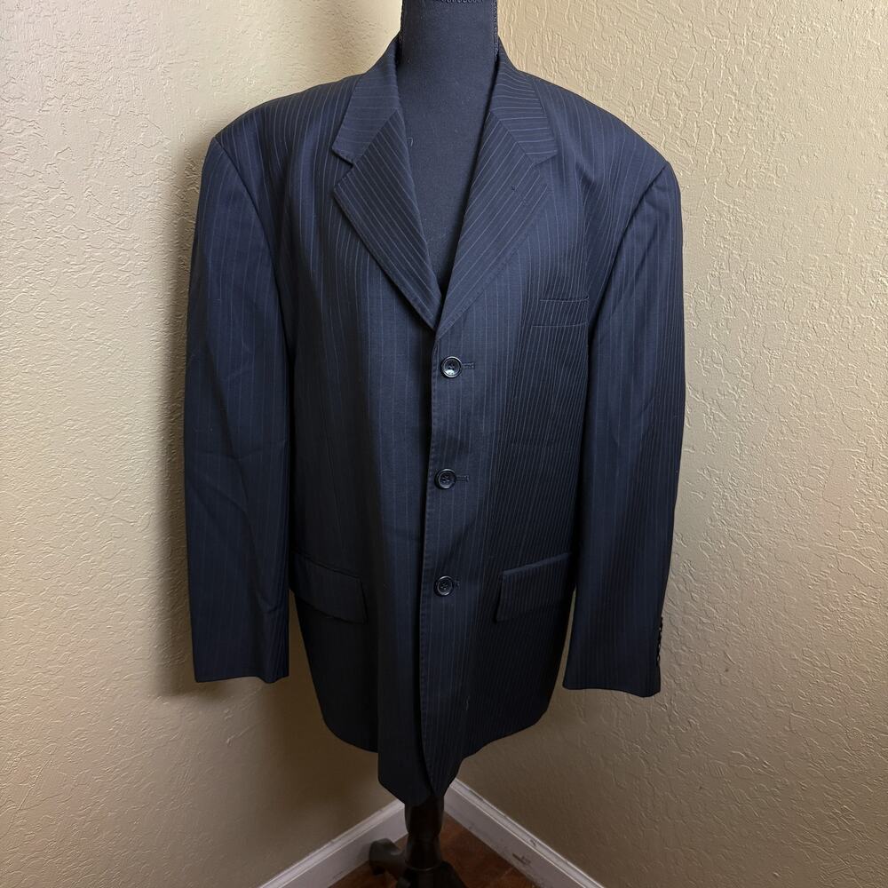 Richard Harris Black Pinstripe Wool Blazer 44S Mens Suit Jacket Classic